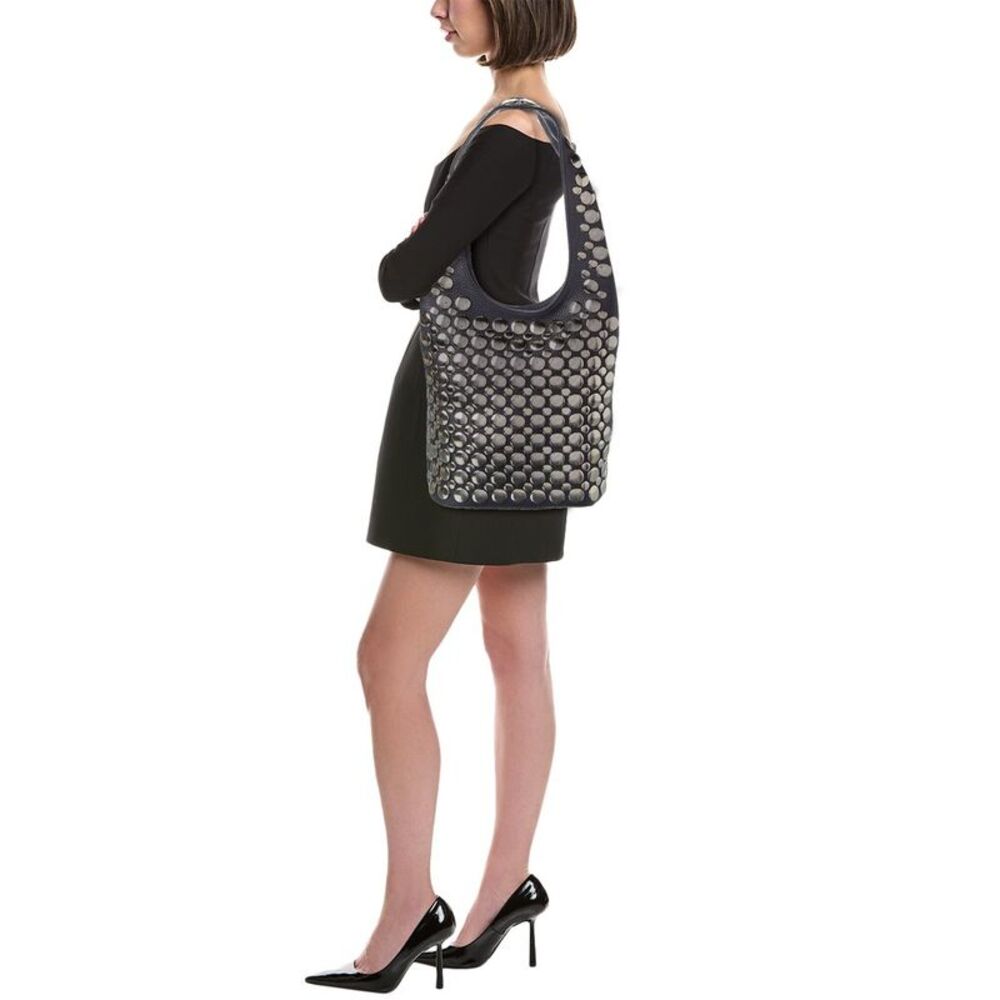 Isabella Rossetti Alice Studded Leather Shoulder Bag, Blue - Picture 4 of 4